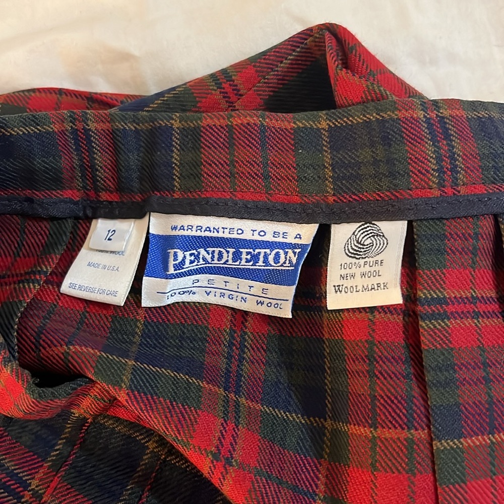 Pendleton 100% Wool Plaided Skirt Size 12 - Picture 5 of 8